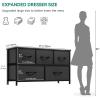 imageYITAHOME Dresser with 5 Drawers  Fabric Storage Tower Organizer Unit for Bedroom Living Room Closets  Sturdy Steel Frame Wooden TopCool Black