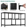 imageYITAHOME Dresser with 5 Drawers  Fabric Storage Tower Organizer Unit for Bedroom Living Room Closets  Sturdy Steel Frame Wooden TopCool Black