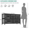 imageYITAHOME Dresser with 5 Drawers  Fabric Storage Tower Organizer Unit for Bedroom Living Room Closets  Sturdy Steel Frame Wooden TopCool Dark Grey