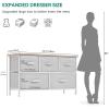 imageYITAHOME Dresser with 5 Drawers  Fabric Storage Tower Organizer Unit for Bedroom Living Room Closets  Sturdy Steel Frame Wooden TopLight Grey Print