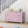imageYITAHOME Dresser with 5 Drawers  Fabric Storage Tower Organizer Unit for Bedroom Living Room Closets  Sturdy Steel Frame Wooden TopPink