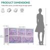 imageYITAHOME Dresser with 5 Drawers  Fabric Storage Tower Organizer Unit for Bedroom Living Room Closets  Sturdy Steel Frame Wooden TopPurple