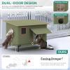imageYITAHOME Heated Outdoor Cat House for Winter Insulated Waterproof Feral Cat Shelter with Heating Pad ampamp Escape Door Warm Covered Kitty House for Stray and Pet CatsGreen