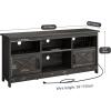 imageYITAHOME TV Stand for 65 Inch TVs Entertainment Center with Storage Cabinets Power Outlet ampamp LED Light Media TV Console with Barn Doors for Living Room BlackDark Rustic Oak