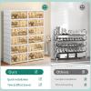 imageYITAHOME 10 Tier 20 Pairs Foldable Shoe Storage Box Plastic Shoe Organizer with Magnetic Doors for Closet Collapsible Sneaker Rack for Entryway Living Room Bedroom Whitewithout Boots Tiers