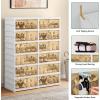 imageYITAHOME 10 Tier 20 Pairs Foldable Shoe Storage Box Plastic Shoe Organizer with Magnetic Doors for Closet Collapsible Sneaker Rack for Entryway Living Room Bedroom Whitewithout Boots Tiers