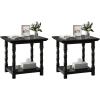 imageYITAHOME 2PCS Roman Column Square Side Table EuroStyle End Table wDualTier Storage and HeavyDuty Frame Accent for Living Room Bedroom ampamp Couch Sandstone GrayBlack