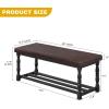 imageYITAHOME 48 Inch Entryway Bench Storage Bench with Metal Shelf ampamp Cushioned Seat Indoor Shoe Rack Bench Seat for Dressing Room Bedroom Hallway Entrance Grey ampamp WhiteBrown  Black