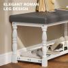 imageYITAHOME 48 Inch Entryway Bench Storage Bench with Metal Shelf ampamp Cushioned Seat Indoor Shoe Rack Bench Seat for Dressing Room Bedroom Hallway Entrance Grey ampamp WhiteGrey  White