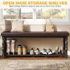 imageYITAHOME 48 Inch Entryway Bench Storage Bench with Metal Shelf ampamp Cushioned Seat Indoor Shoe Rack Bench Seat for Dressing Room Bedroom Hallway Entrance Grey ampamp WhiteBrown  Black