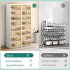 imageYITAHOME 8 Tiers32 Pairs Easy Assembly Shoe Rack with Magnetic Doors Foldable Shoe Storage Boxes for Closet Collapsible Shoe Cabinet Sneaker Organizer for Entryway Living Room Closet White8 Tiers32 Pairs
