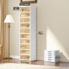 imageYITAHOME 8 Tiers32 Pairs Easy Assembly Shoe Rack with Magnetic Doors Foldable Shoe Storage Boxes for Closet Collapsible Shoe Cabinet Sneaker Organizer for Entryway Living Room Closet White10 Tiers20 Pairs
