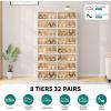 imageYITAHOME 8 Tiers32 Pairs Easy Assembly Shoe Rack with Magnetic Doors Foldable Shoe Storage Boxes for Closet Collapsible Shoe Cabinet Sneaker Organizer for Entryway Living Room Closet White8 Tiers32 Pairs