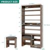 imageYITAHOME Shoe Cabinet with Hidden Bench 8 Tiers Free Standing Shoe Racks 709 Tall Shoe Cabinet with Open Storage ampamp High Boots Cubby for Entryway Living Room Rustic BrownRustic Brown