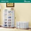 imageYITAHOME Shoe Storage Organizer Folding Shoe Box with Transparent Doors 12 Grid Stackable Shoe Cabinet InstallationFree for Hallway Living Room Closet White