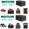 imageYITAHOME Stackable Shoe Storage Organizers and Containers  18 PCS Medium Size Boxes With Drawers  BlackBlack