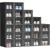 imageYITAHOME Stackable Shoe Storage Organizers and Containers  18 PCS Medium Size Boxes With Drawers  BlackBlack