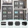 imageYITAHOME Stackable Shoe Storage Organizers and Containers  18 PCS Medium Size Boxes With Drawers  BlackBlack