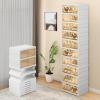 imageYITAHOME 8 Tiers32 Pairs Easy Assembly Shoe Rack with Magnetic Doors Foldable Shoe Storage Boxes for Closet Collapsible Shoe Cabinet Sneaker Organizer for Entryway Living Room Closet White10 Tiers20 Pairs