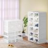 imageYITAHOME Shoe Storage Organizer Folding Shoe Box with Transparent Doors 12 Grid Stackable Shoe Cabinet InstallationFree for Hallway Living Room Closet White