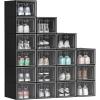 imageYITAHOME Stackable Shoe Storage Organizers and Containers  18 PCS Medium Size Boxes With Drawers  BlackBlack