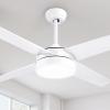 imageYITAHOME White Ceiling Fans with Light and Remote Control 48 Inch Dimmable Modern Wood Fan for Indoor with Quiet Reversible Motor LED Light Memory Function for Bedroom Living RoomWhite
