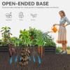 imageYITAHOME 12x4x1ft Large Raised Garden Bed Kit Galvanized Metal Planter Box with Gloves Ground Nails Support Rod ampamp Safety Rubber Outdoor Above Ground Planters for Plants Vegetables Flowers Black