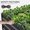imageYITAHOME 12x4x1ft Large Raised Garden Bed Kit Galvanized Metal Planter Box with Gloves Ground Nails Support Rod ampamp Safety Rubber Outdoor Above Ground Planters for Plants Vegetables Flowers Black