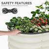 imageYITAHOME 17quot Tall 6 in 1 Large Raised Garden Bed Kit 65x2x14ft Galvanized Metal Planter Box with Gloves ampamp Safety Rubber Outdoor Above Ground Planters for Plants Vegetables Flowers White