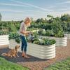 imageYITAHOME 17quot Tall 6 in 1 Large Raised Garden Bed Kit 65x2x14ft Galvanized Metal Planter Box with Gloves ampamp Safety Rubber Outdoor Above Ground Planters for Plants Vegetables Flowers White