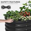 imageYITAHOME 17quot Tall 9 in 1 Large Raised Garden Bed Kit 8x2x14ft Galvanized Metal Planter Box with Gloves ampamp Safety Outdoor Above Ground Planters for Plants Vegetables Flowers Black