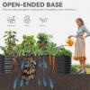 imageYITAHOME 24quot Tall 9 in 1 Large Raised Garden Bed Kit 8x4x2ft Galvanized Metal Planter Box with Gloves and Safety Rubber Outdoor Above Ground Planters for Plants Vegetables Flowers Black