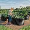 imageYITAHOME 24quot Tall 9 in 1 Large Raised Garden Bed Kit 8x4x2ft Galvanized Metal Planter Box with Gloves and Safety Rubber Outdoor Above Ground Planters for Plants Vegetables Flowers Black