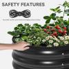 imageYITAHOME 24quot Tall 9 in 1 Large Raised Garden Bed Kit 8x4x2ft Galvanized Metal Planter Box with Gloves and Safety Rubber Outdoor Above Ground Planters for Plants Vegetables Flowers Black