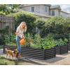 imageYITAHOME 6x3x15ft Large Raised Garden Bed Kit Galvanized Metal Planter Box with Gloves Ground Nails Support Rod Outdoor Above Ground Planters for Plants Vegetables Flowers Black