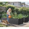 imageYITAHOME 6x3x2ft Large Raised Garden Bed Kit Galvanized Metal Planter Box with Gloves Ground Nails Support Rod Outdoor Above Ground Planters for Plants Vegetables Flowers Black