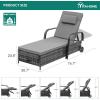 imageYITAHOME Chaise Lounge Chair with Storage Wicker Patio Lounge Set of 2 with 5Position Backrest Rattan Pool Reclining with Headrest Arm Cushion and Wheel for Poolside Balcony GardenGreyNavyGreygrey