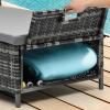 imageYITAHOME Chaise Lounge Chair with Storage Wicker Patio Lounge Set of 2 with 5Position Backrest Rattan Pool Reclining with Headrest Arm Cushion and Wheel for Poolside Balcony GardenGreyNavyGreygrey