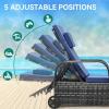 imageYITAHOME Chaise Lounge Chair with Storage Wicker Patio Lounge Set of 2 with 5Position Backrest Rattan Pool Reclining with Headrest Arm Cushion and Wheel for Poolside Balcony GardenGreyNavyGreynavy