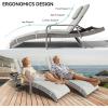 imageYITAHOME Wicker Chaise Lounge Set of 2 Outdoor PE Rattan Pool Lounge Chair with Adjustable Backrest and Removable Cushion ampamp Wheels for Poolside Deck Balcony Lawn GreyGrey