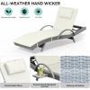 imageYITAHOME Wicker Chaise Lounge Set of 2 Outdoor PE Rattan Pool Lounge Chair with Adjustable Backrest and Removable Cushion ampamp Wheels for Poolside Deck Balcony Lawn GreyBeige