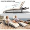 imageYITAHOME Wicker Chaise Lounge Set of 2 Outdoor PE Rattan Pool Lounge Chair with Adjustable Backrest and Removable Cushion ampamp Wheels for Poolside Deck Balcony Lawn GreyBeige