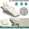 imageYITAHOME Wicker Chaise Lounge Set of 2 Outdoor PE Rattan Pool Lounge Chair with Adjustable Backrest and Removable Cushion ampamp Wheels for Poolside Deck Balcony Lawn GreyBeige