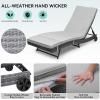 imageYITAHOME Wicker Chaise Lounge Set of 2 Outdoor PE Rattan Pool Lounge Chair with Adjustable Backrest and Removable Cushion ampamp Wheels for Poolside Deck Balcony Lawn GreyGrey