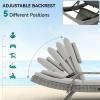 imageYITAHOME Wicker Chaise Lounge Set of 2 Outdoor PE Rattan Pool Lounge Chair with Adjustable Backrest and Removable Cushion ampamp Wheels for Poolside Deck Balcony Lawn GreyGrey