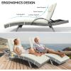 imageYITAHOME Wicker Chaise Lounge Set of 2 Outdoor PE Rattan Pool Lounge Chair with Adjustable Backrest and Removable Cushion ampamp Wheels for Poolside Deck Balcony Lawn GreyBeige