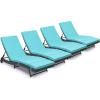 imageYITAHOME Wicker Chaise Lounge Set of 2 Outdoor PE Rattan Pool Lounge Chair with Adjustable Backrest and Removable Cushion ampamp Wheels for Poolside Deck Balcony Lawn GreyBlue