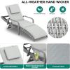imageYITAHOME Wicker Chaise Lounge Set of 2 Outdoor PE Rattan Pool Lounge Chair with Adjustable Backrest and Removable Cushion ampamp Wheels for Poolside Deck Balcony Lawn GreyGrey