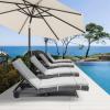 imageYITAHOME Wicker Chaise Lounge Set of 2 Outdoor PE Rattan Pool Lounge Chair with Adjustable Backrest and Removable Cushion ampamp Wheels for Poolside Deck Balcony Lawn GreyGrey