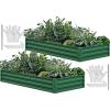 imageYITAHOME 6x3x1ft 2pcs Large Raised Garden Bed Kit Galvanized Metal Planter Box with Gloves Ground Nails Support Rod Outdoor Above Ground Planters for Plants Vegetables Flowers Green